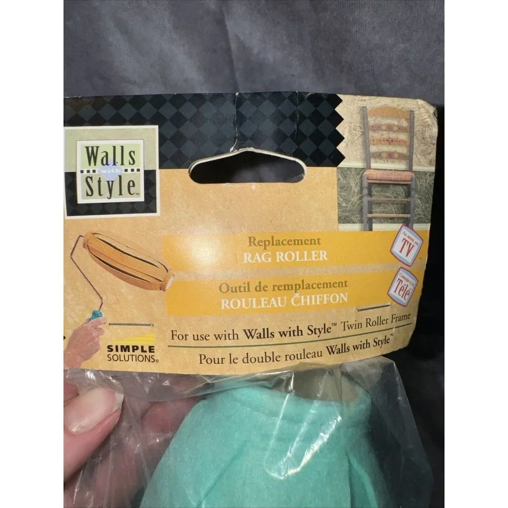 Designer Walls with Style Replacement Rag Roller Paint Applicator‎ Tool  NIP